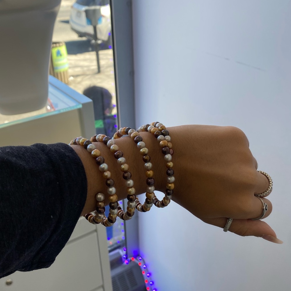 pearl beaded wrap around bracelet